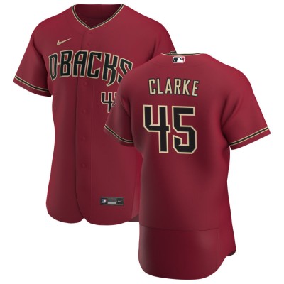 Arizona Arizona Diamondbacks #45 Taylor Clarke Men's Nike Crimson Authentic Alternate Team MLB Jersey